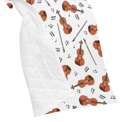 Violin Pattern Print Design 02 Premium Quilt