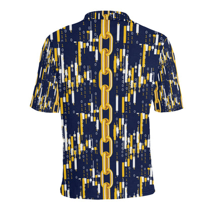 Cryptocurrency Chain Pattern Print Design 03 Men Polo Shirt