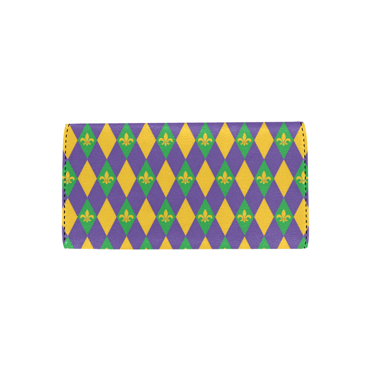 Mardi Gras Pattern Print Design 05 Women's Trifold Wallet