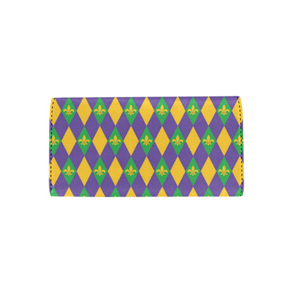 Mardi Gras Pattern Print Design 05 Women's Trifold Wallet