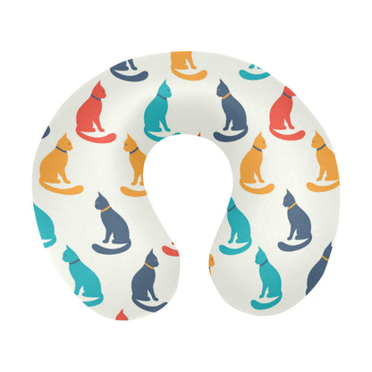 Cat Pattern Print Design 03 U-Shaped Travel Neck Pillow