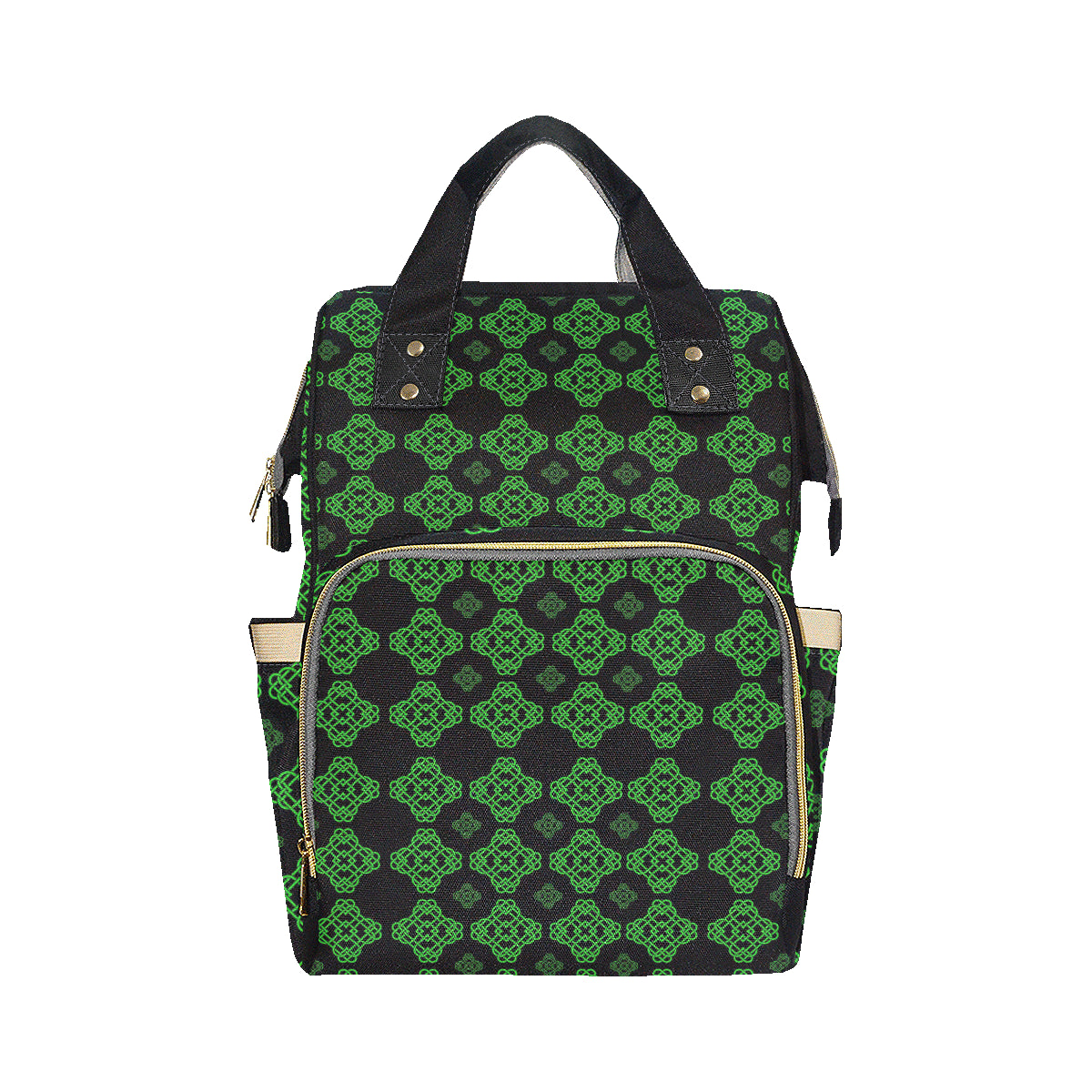 Celtic Knot Green Neon Design Diaper Bag Backpack