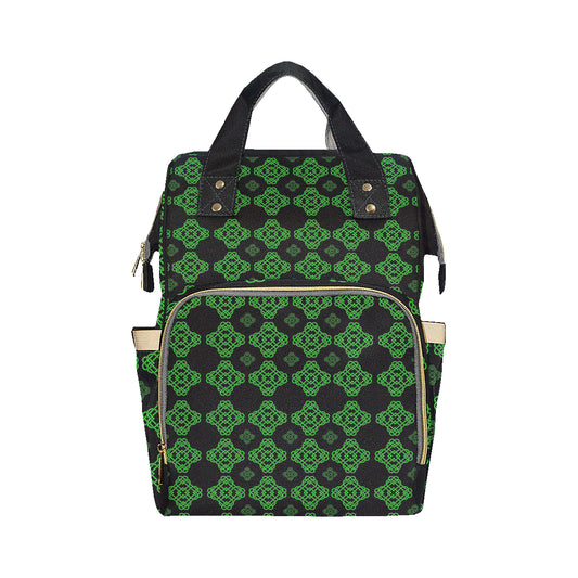 Celtic Knot Green Neon Design Diaper Bag Backpack