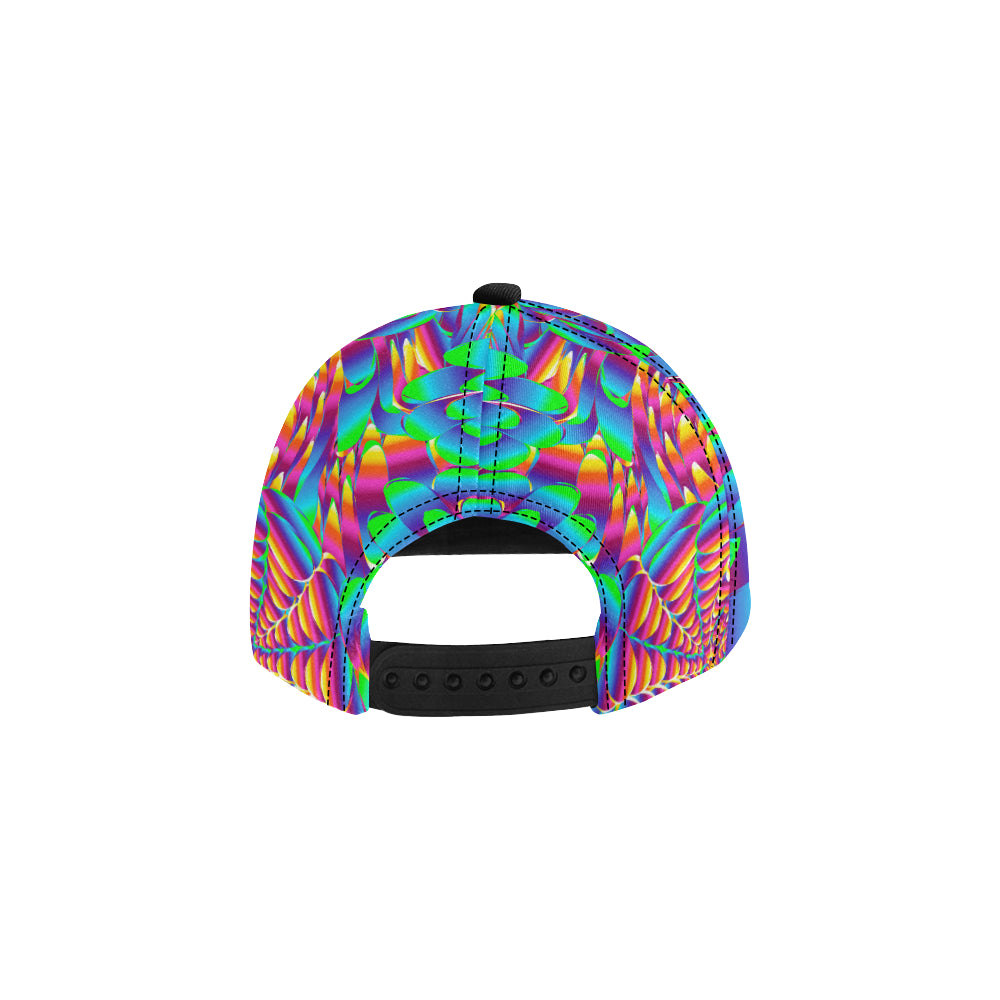 Psychedelic Trippy Pattern Snapback Cap