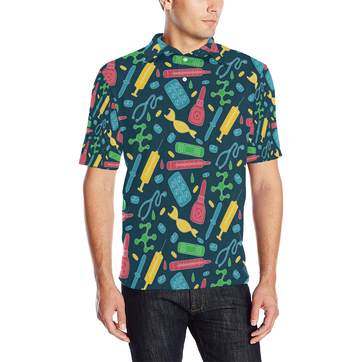 Phlebotomist Pattern Print Design A03 Men Polo Shirt