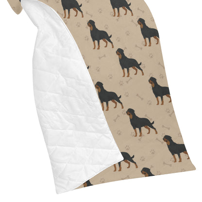 Rottweiler Pattern Print Design A01 Premium Quilt