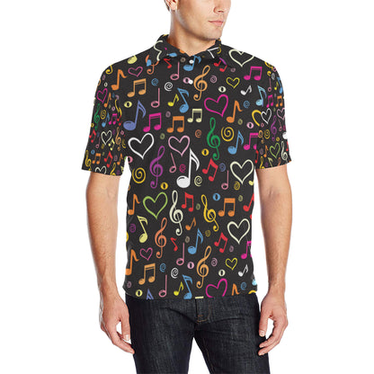 Music note Pattern Print Design A01 Men Polo Shirt