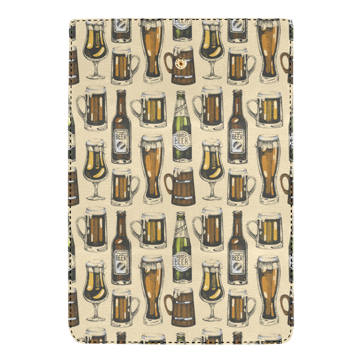 Beer Pattern Print Design 04 Women's Trifold Wallet