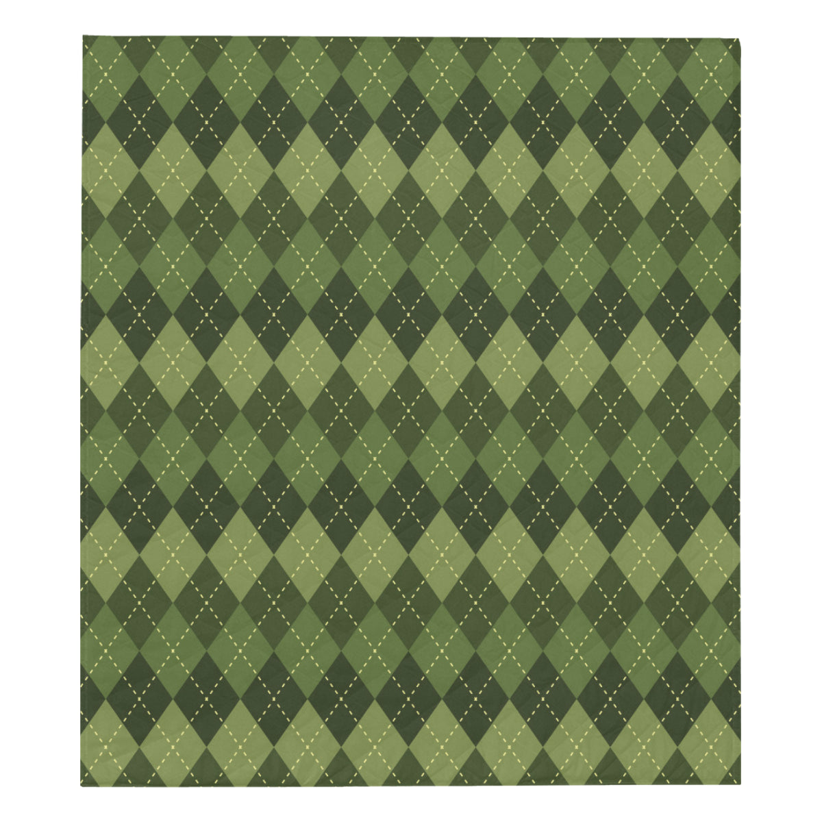 Argyle Green Pattern Print Design 01 Premium Quilt