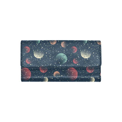 Cosmic Pattern Print Design 04 Women's Trifold Wallet