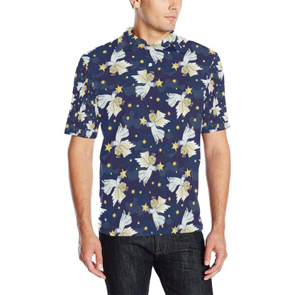 Angel Pattern Print Design 06 Men Polo Shirt