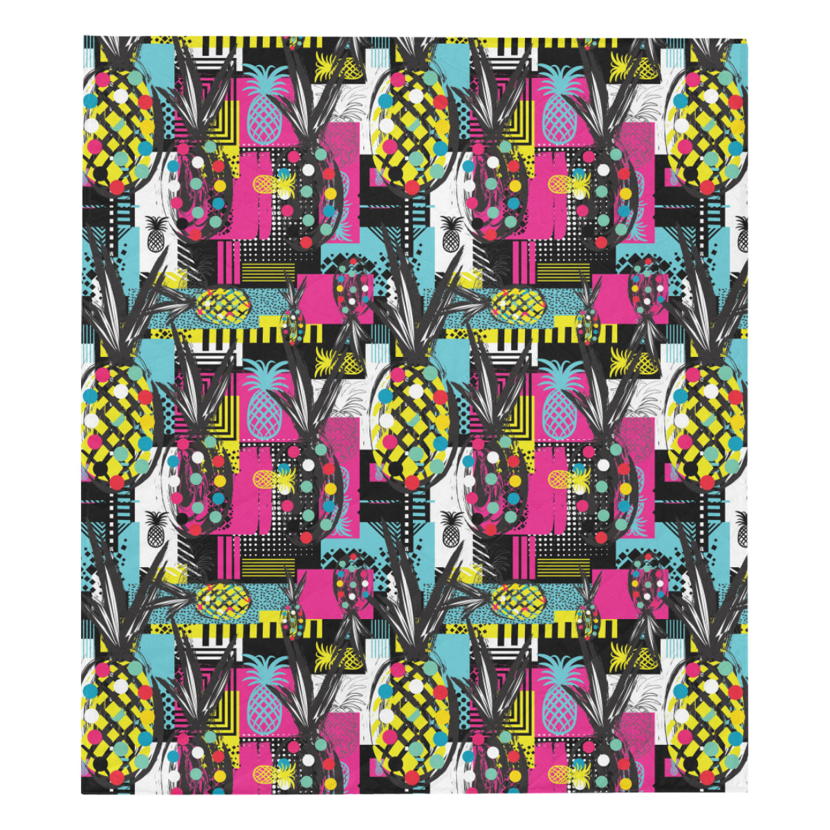 Pop Art Pineapple Pattern Print Design A02 Premium Quilt