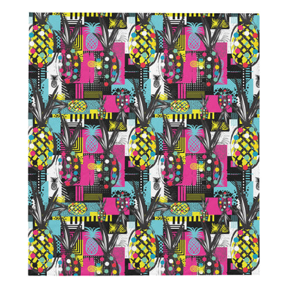 Pop Art Pineapple Pattern Print Design A02 Premium Quilt