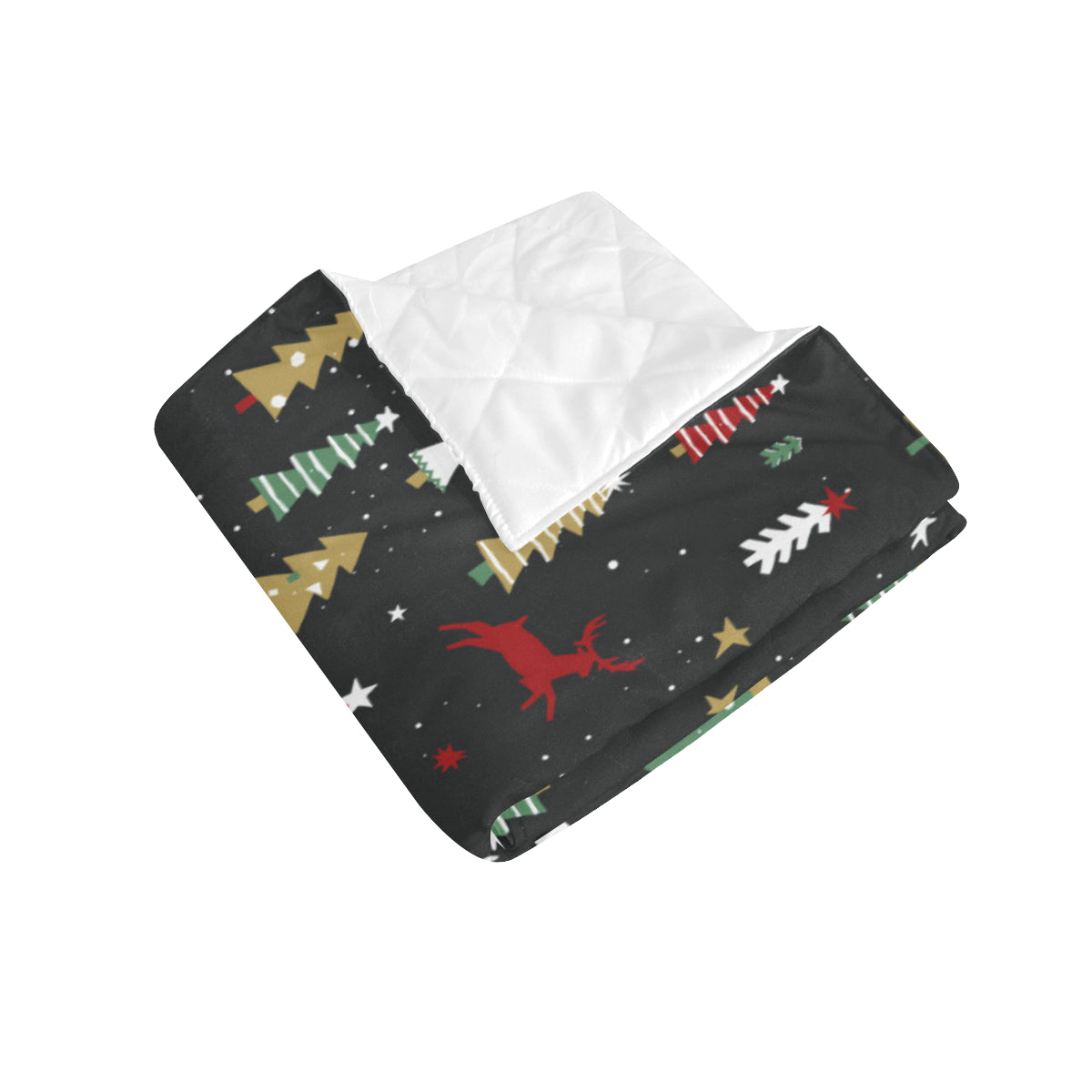 Christmas Tree Deer Style Pattern Print Design 03 Premium Quilt