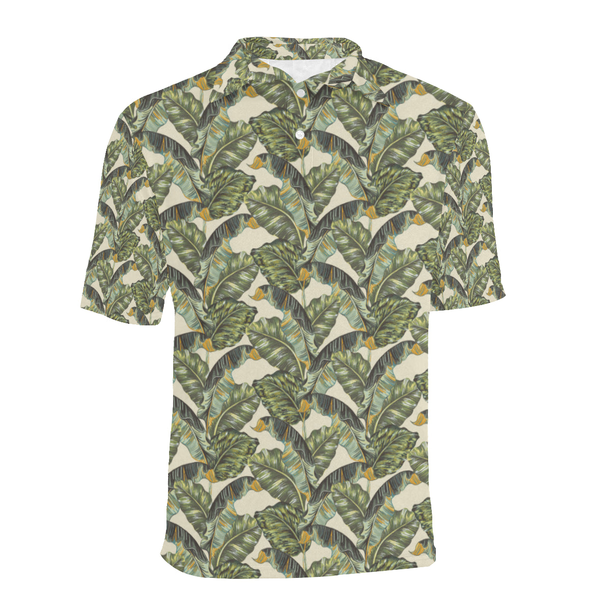 Banana Leaf Pattern Print Design 04 Men Polo Shirt
