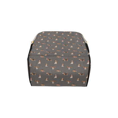 Basset Hound Pattern Print Design 03 Diaper Bag Backpack