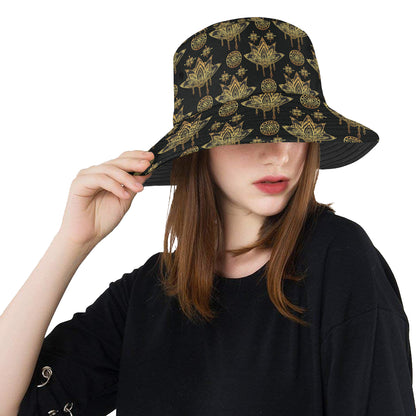 lotus Boho Pattern Print Design LO03 Unisex Bucket Hat