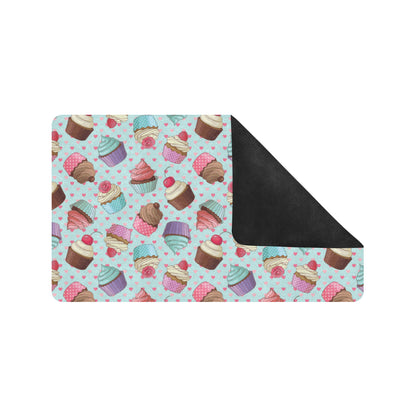 Cupcakes Fancy Heart Print Pattern Rubber Doormat