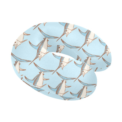 Swordfish Pattern Print Design 01 U-Shaped Travel Neck Pillow