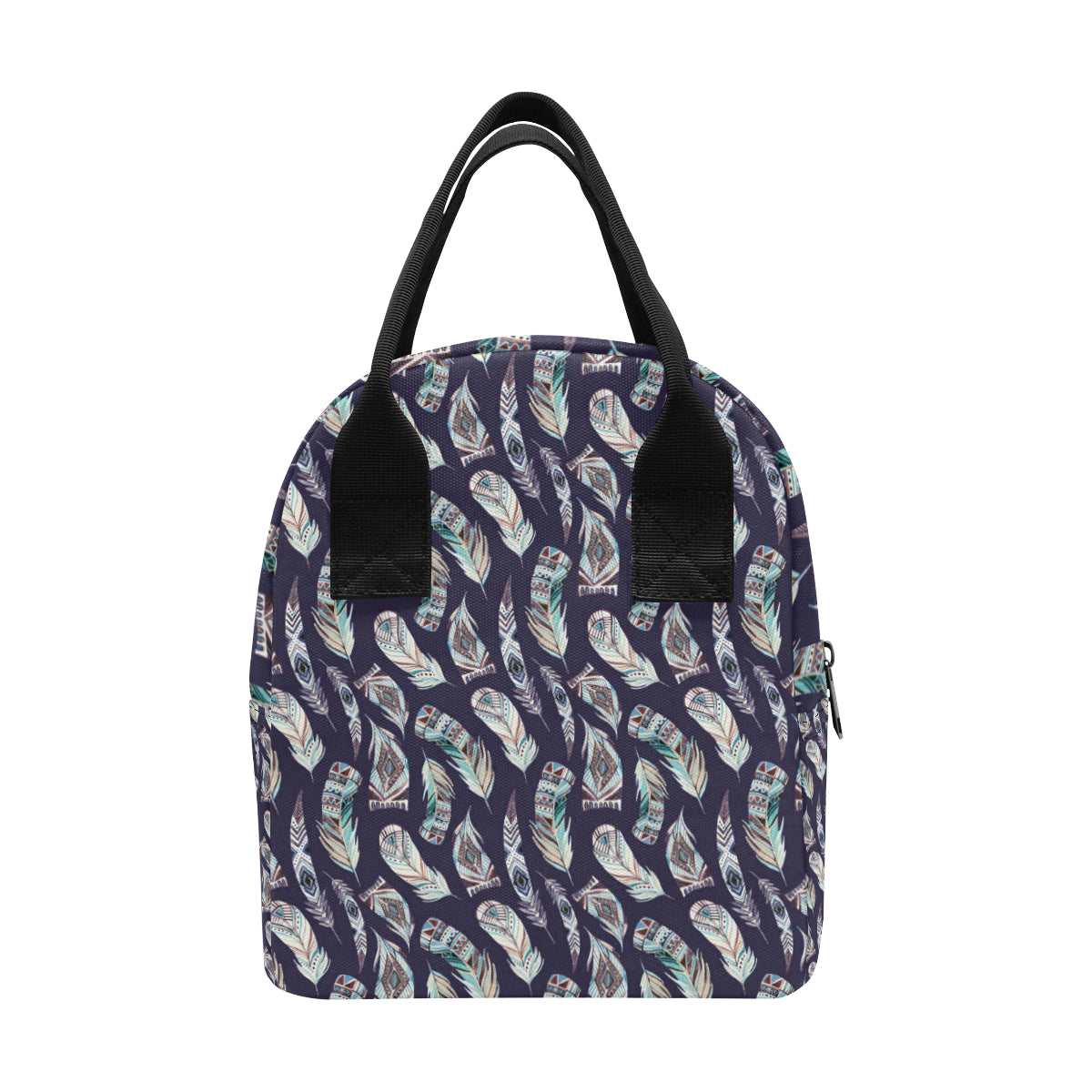 Feather Vintage Boho Design Print Insulated Lunch Bag