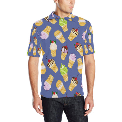 Ice Cream Pattern Print Design IC03 Men Polo Shirt