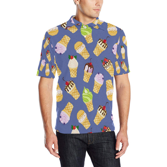 Ice Cream Pattern Print Design IC03 Men Polo Shirt
