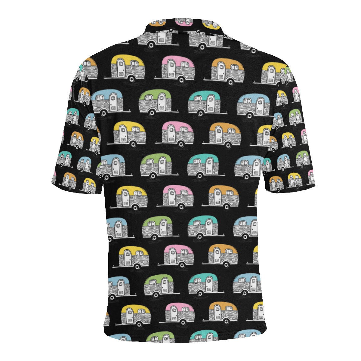 Camper Pattern Camping Themed No 2 Print Men Polo Shirt