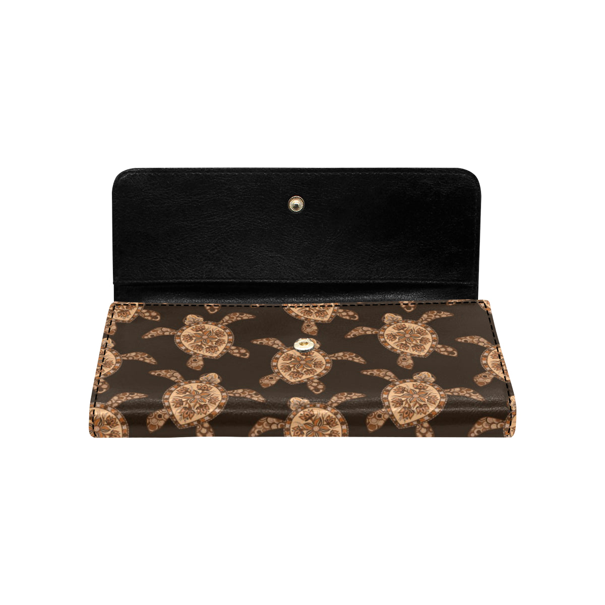 Tribal Sea Turtle Pattern Print Design T09 Women's Trifold Wallet
