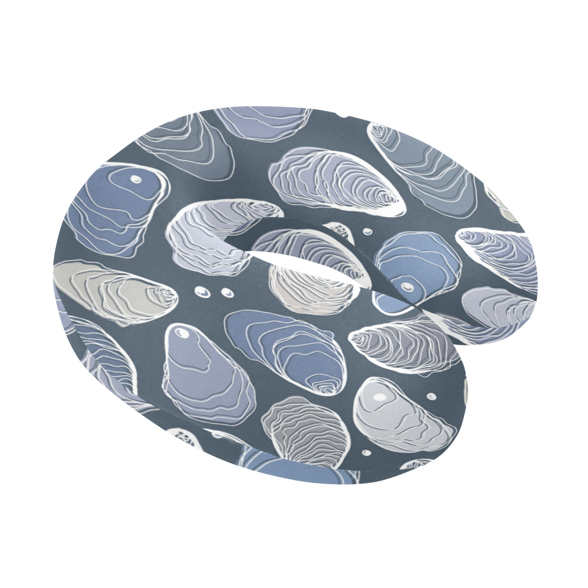 Oyster Pattern Print Design 02 U-Shaped Travel Neck Pillow