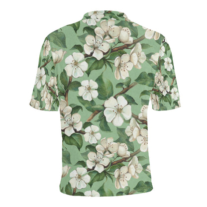 Apple blossom Pattern Print Design AB02 Men Polo Shirt