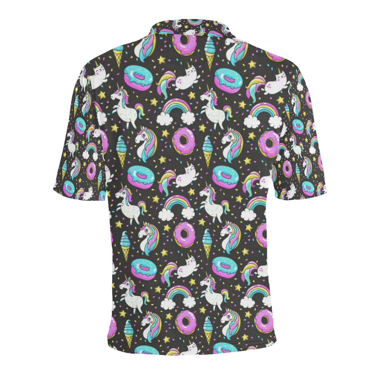 Donut Unicorn Pattern Print Design DN09 Men Polo Shirt