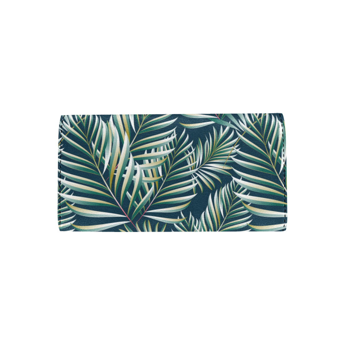 Sun Spot Tropical Palm Leaves hower Curtain Women's Trifold Wallet