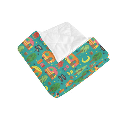 Camping Camper Pattern Print Design 05 Premium Quilt
