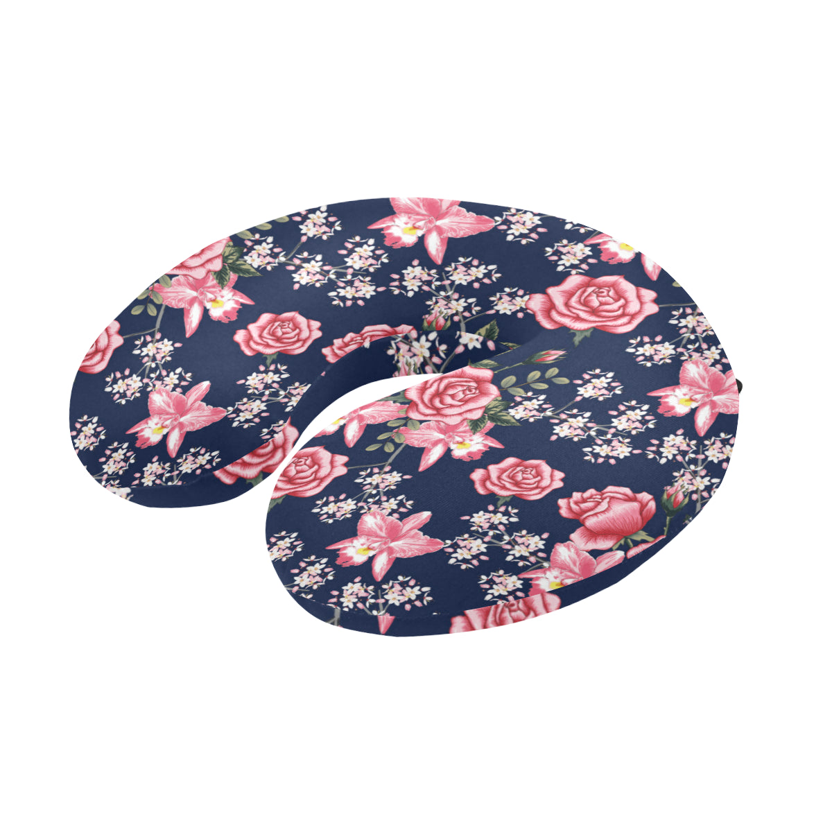 Rose Pattern Print Design A05 U-Shaped Travel Neck Pillow
