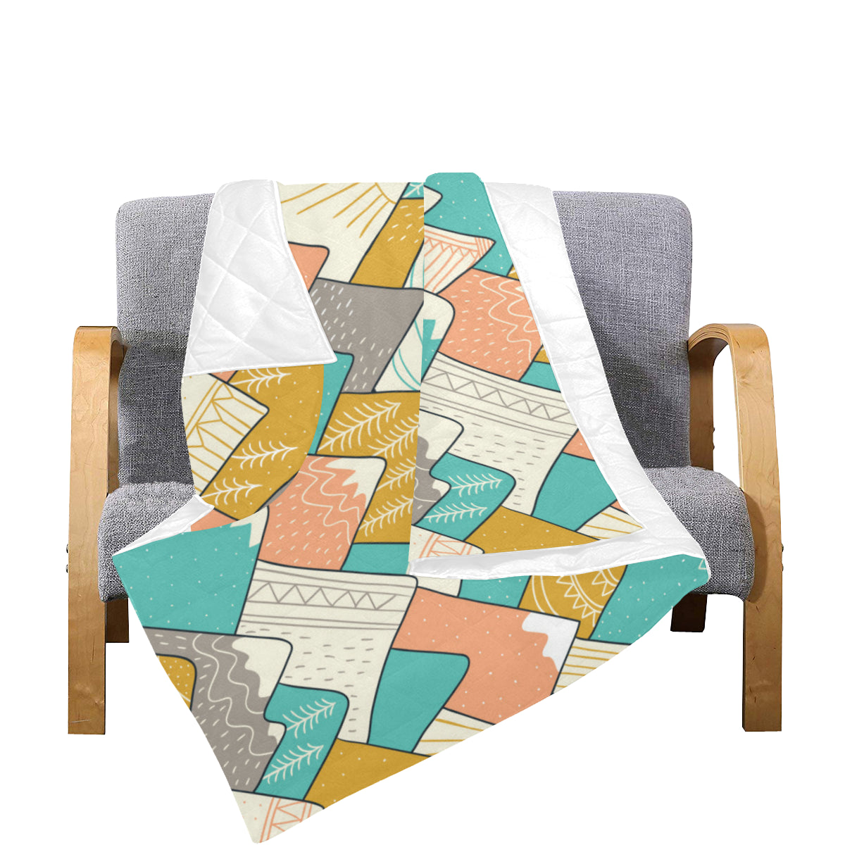 Mountain Pattern Print Design 02 Premium Quilt