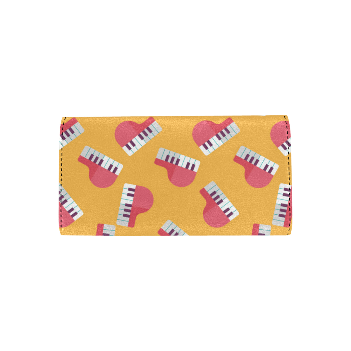 Piano Pattern Print Design 02 Women's Trifold Wallet