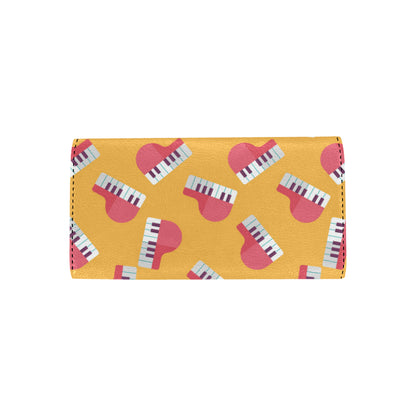 Piano Pattern Print Design 02 Women's Trifold Wallet