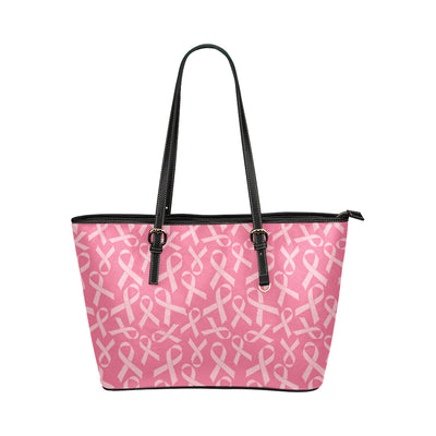 Breast Cancer Awareness Themed Leather Tote Bag