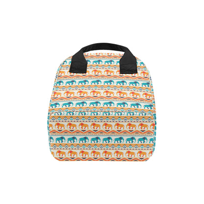 Elephant Aztec Ethnic Print Pattern Insulated Lunch Bag