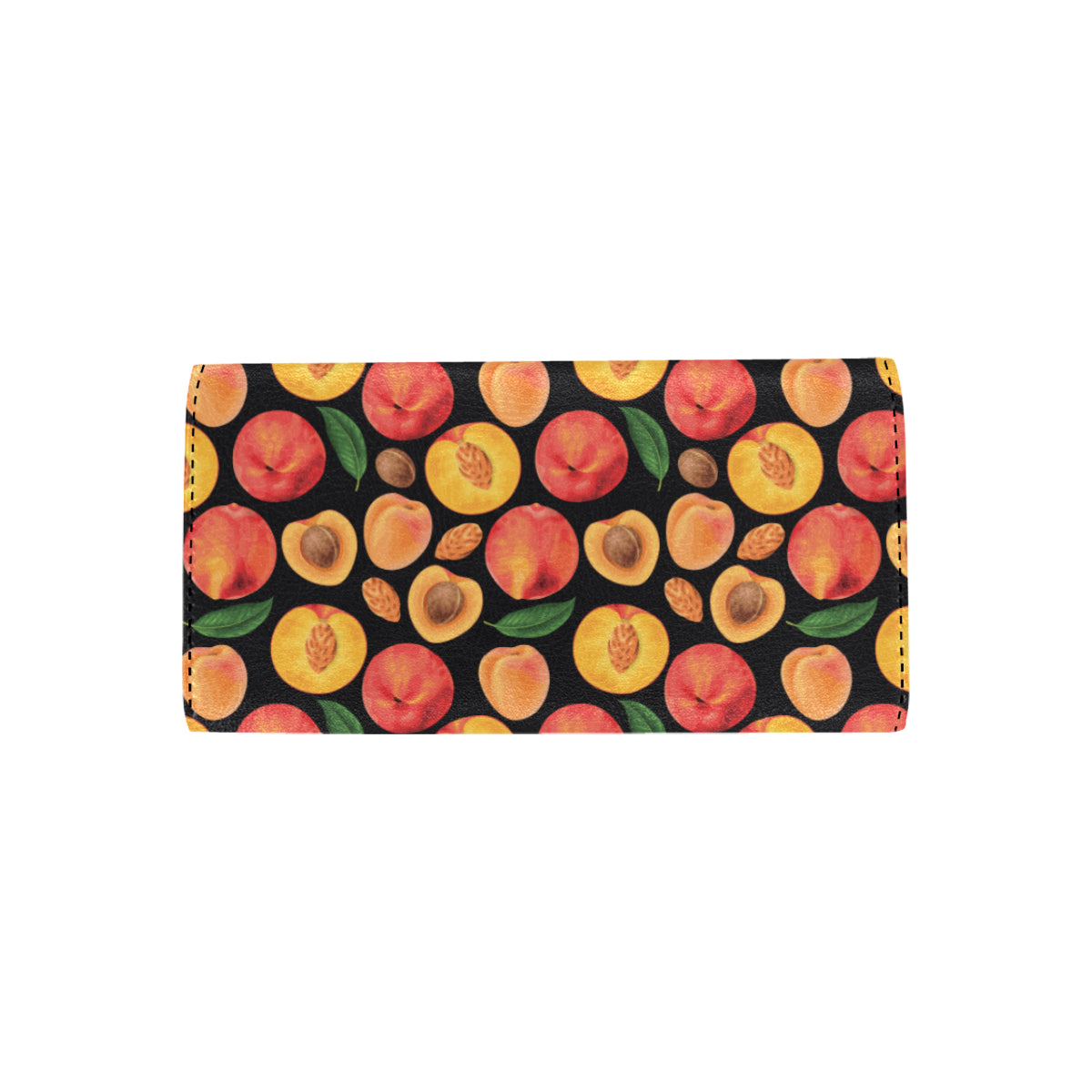Peach Pattern Print Design A02 Women's Trifold Wallet