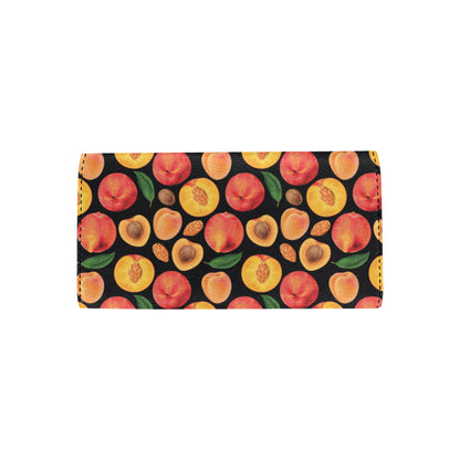 Peach Pattern Print Design A02 Women's Trifold Wallet