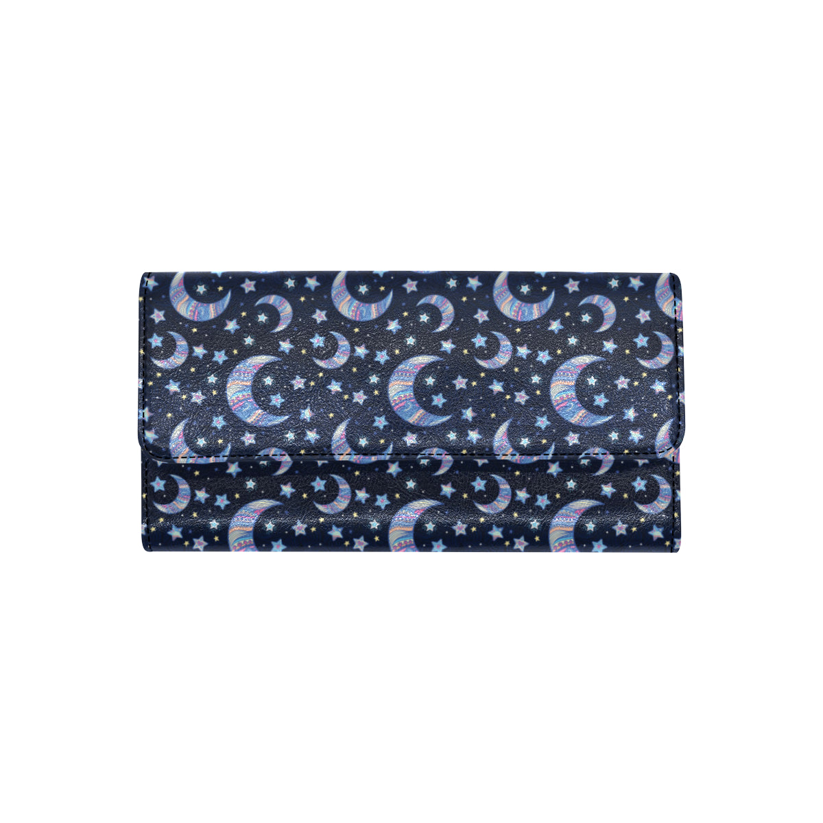 Celestial Moon Pattern Print Design 03 Women's Trifold Wallet