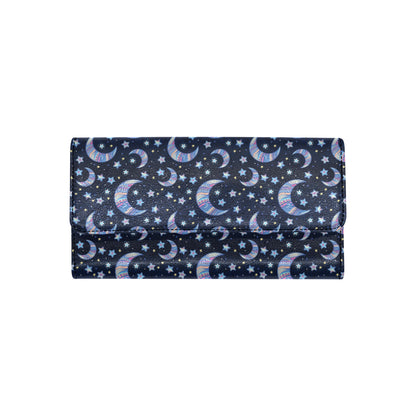 Celestial Moon Pattern Print Design 03 Women's Trifold Wallet