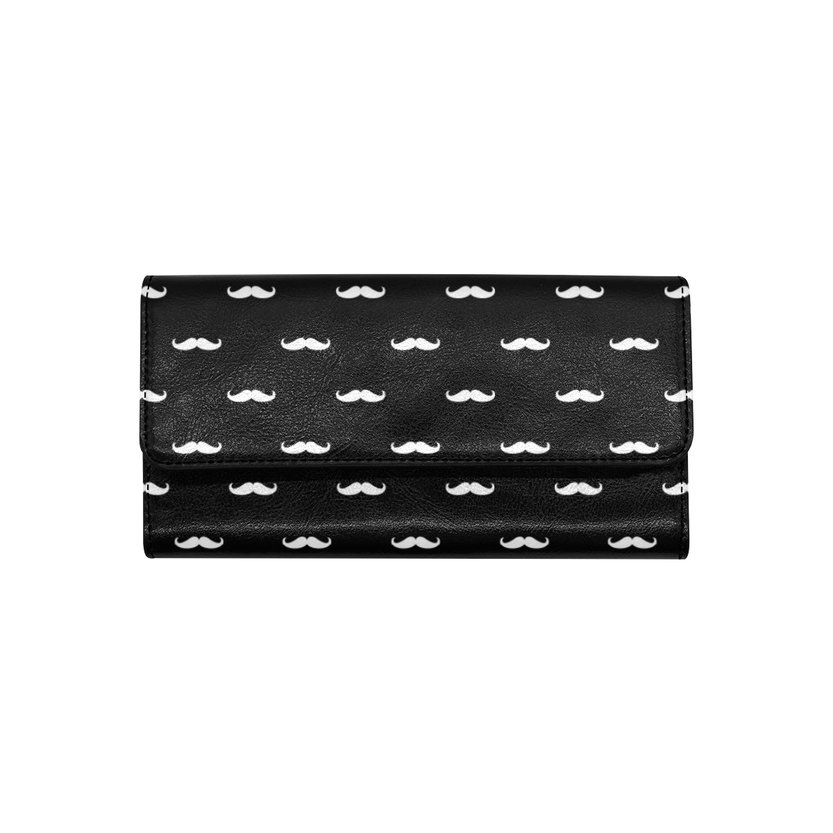 Mustache Pattern Print Design A04 Women's Trifold Wallet