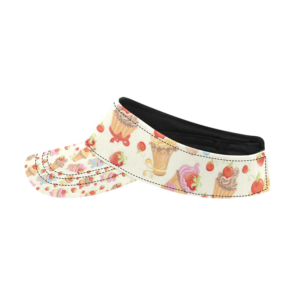 Cupcakes Strawberry Cherry Print Unisex Sun Visor