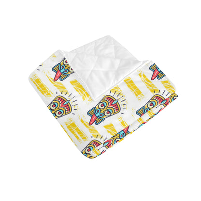 Tiki Smile Mask Print Pattern Premium Quilt