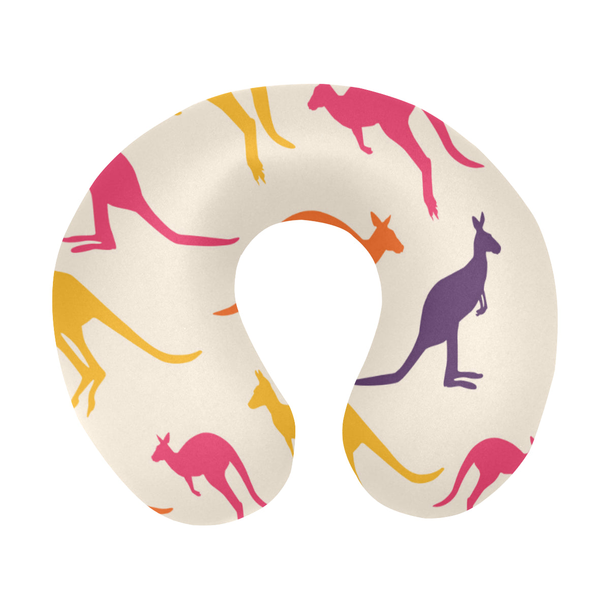 Kangaroos Pattern Print Design 01 U-Shaped Travel Neck Pillow