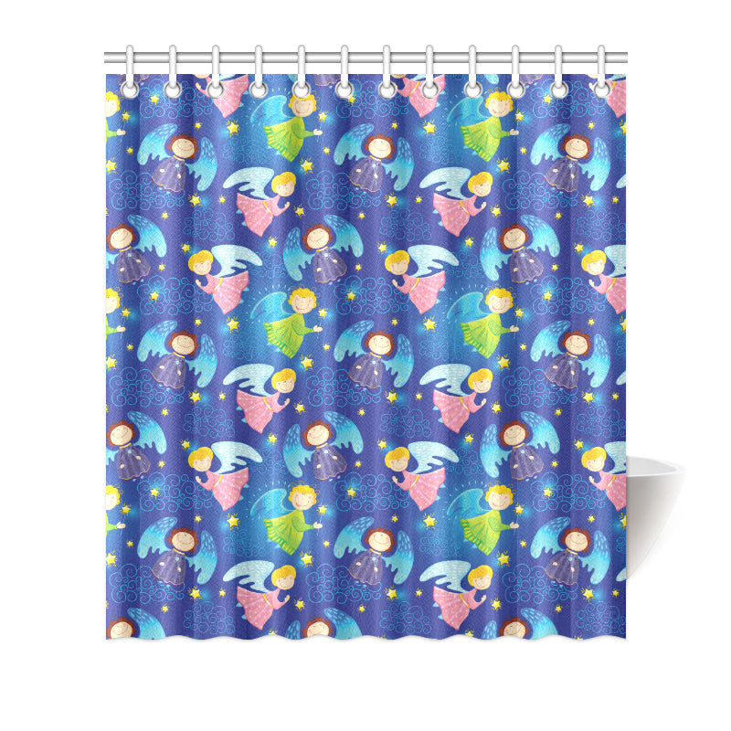 Angel Little Pattern Print Design 02 Shower Curtain