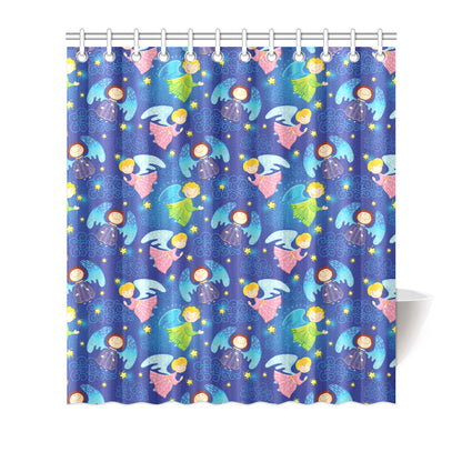 Angel Little Pattern Print Design 02 Shower Curtain