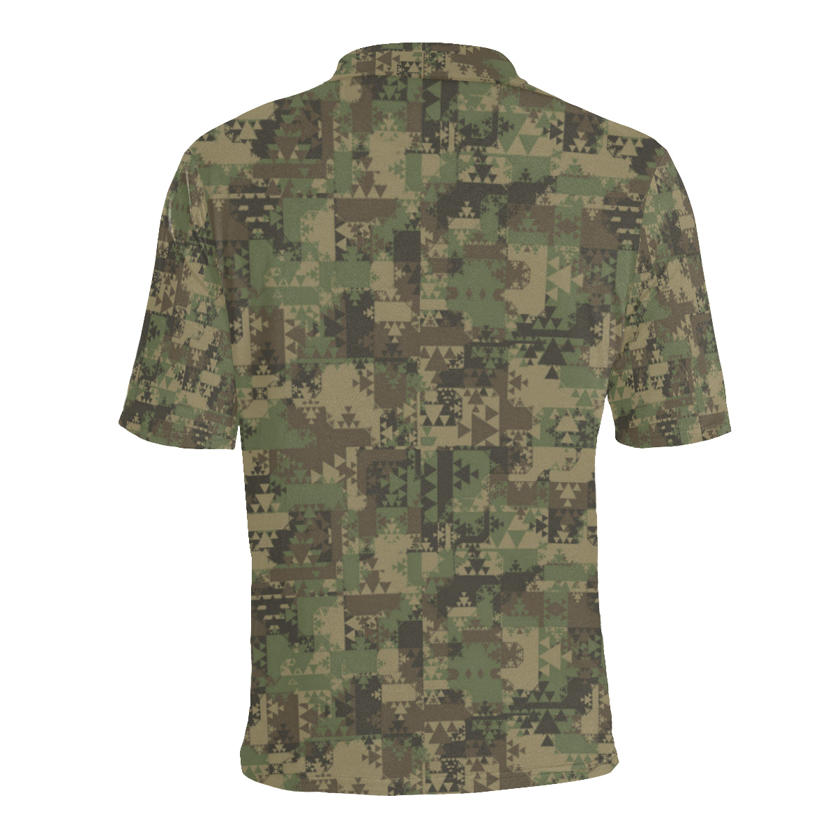 Camouflage Aztec Green Army Print Men Polo Shirt